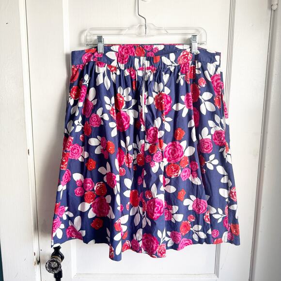 ModCloth High Waisted A-Line Rose Print Floral Skirt Size 1X Office Cute Garden - Picture 11 of 11